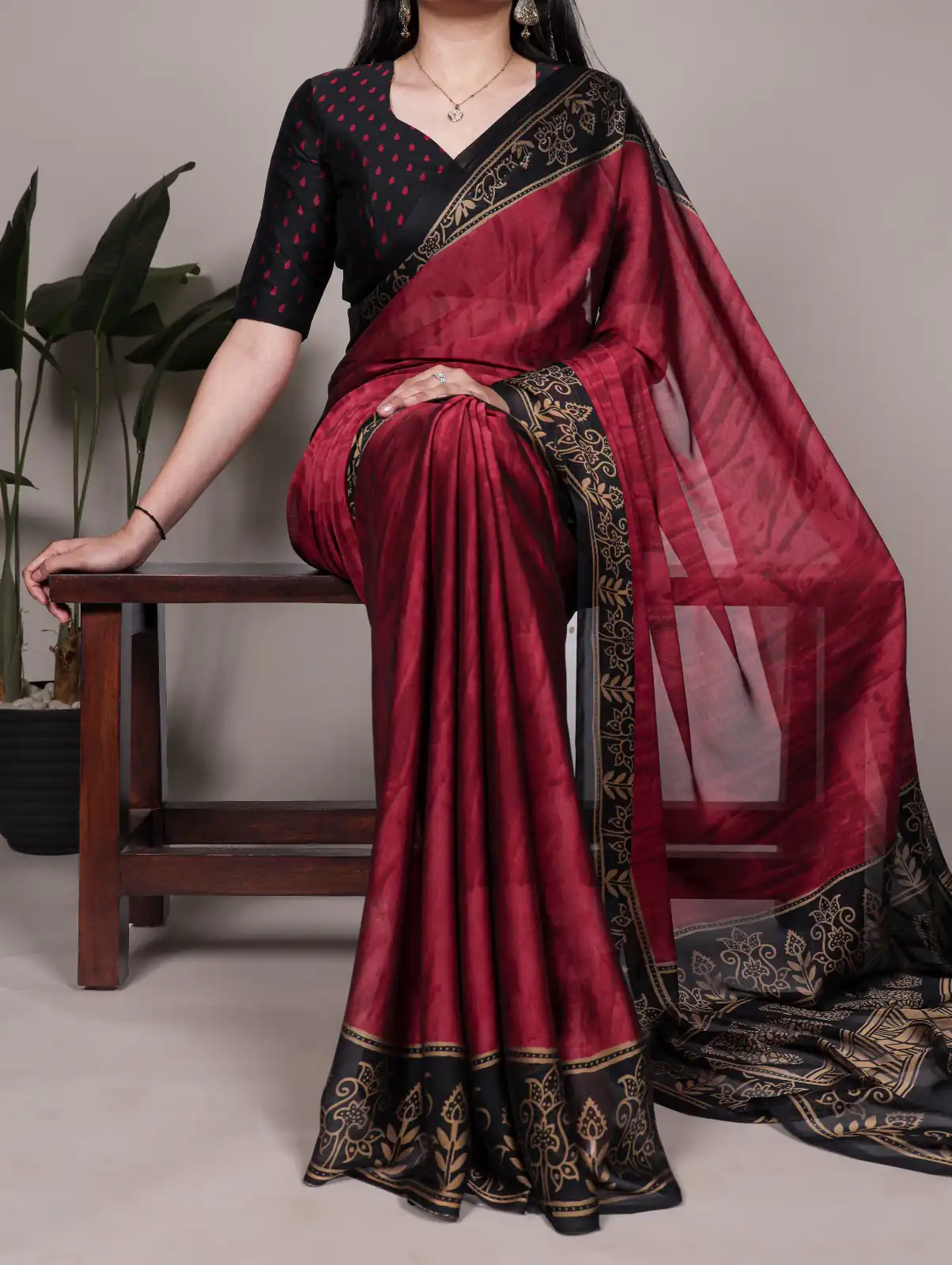 Maroon Rangoli Silk Printed Saree | Sarees, Bollywood Sarees, Creative Sarees, Designer Sarees, Embroidered Sarees, Ethnic Saree, Modern Digital sarees, Party Wear Sarees