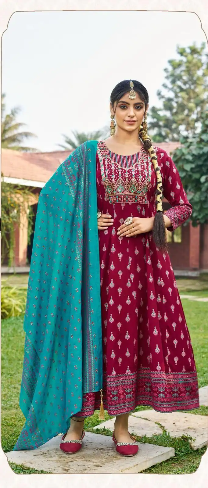 Maroon Rayon Embroidery Work Gown | Gowns, Bollywood Gowns, Creative Gowns, Designer Gowns, Embroidered Gowns, Party Wear Gowns