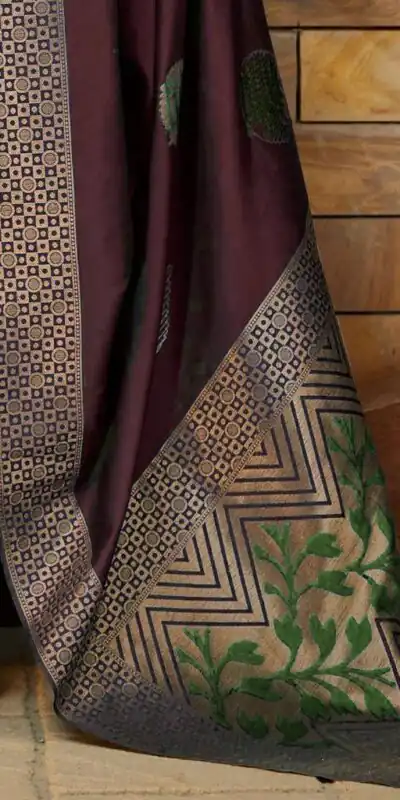 Maroon Soft Lichi Silk Saree | Sarees, Bollywood Sarees, Creative Sarees, Designer Sarees, Embroidered Sarees, Ethnic Saree, Modern Digital sarees, Party Wear Sarees