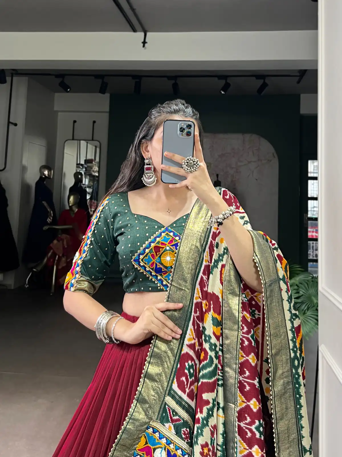 Maroon Tasar Silk Gamthi Work Lehenga Choli | Lehenga, Bollywood Lehenga, Creative Lehenga, Designer Lehenga, Embroidered Lehenga, Party Wear Lehenga