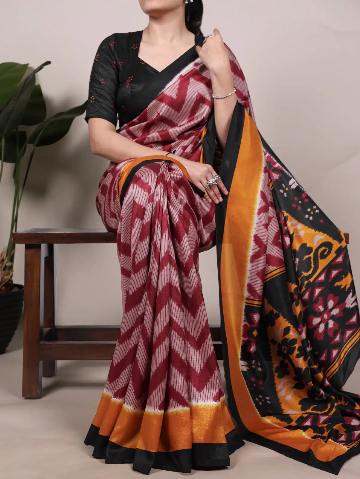 Maroon Tasar Silk Saree | Sarees, Bollywood Sarees, Creative Sarees, Designer Sarees, Embroidered Sarees, Ethnic Saree, Modern Digital sarees, Party Wear Sarees