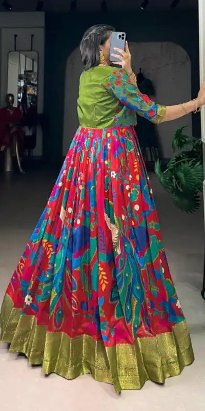 Maroon Taser Silk Zari Work Kalamkari Print Gown | Gowns, Bollywood Gowns, Creative Gowns, Designer Gowns, Embroidered Gowns, Party Wear Gowns