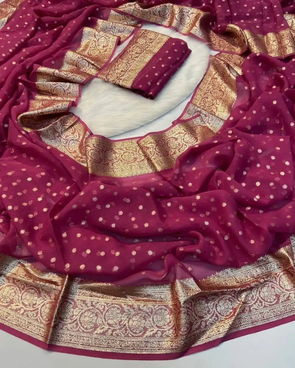 Maroon Viscose Georgette With Running Blouse Saree | Sarees, Bollywood Sarees, Creative Sarees, Designer Sarees, Embroidered Sarees, Ethnic Saree, Modern Digital sarees, Party Wear Sarees