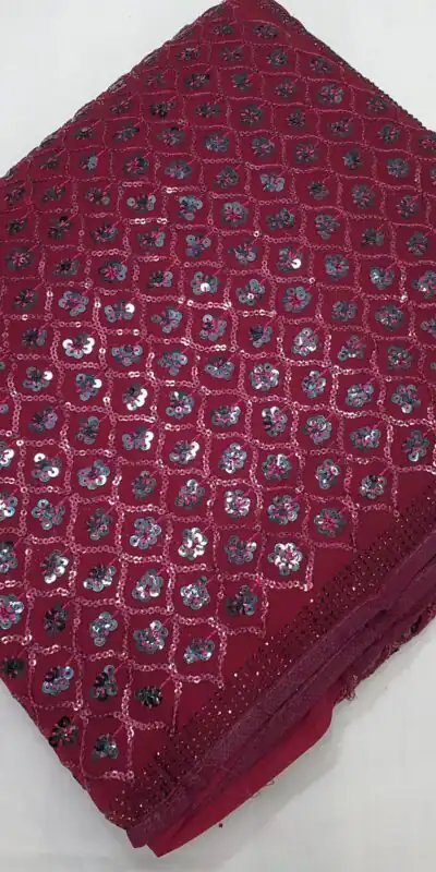 Marron Georgette Dual Sequins Embroidery Sequins Work Saree | Sarees, Bollywood Sarees, Creative Sarees, Designer Sarees, Embroidered Sarees, Ethnic Saree, Modern Digital sarees, Party Wear Sarees