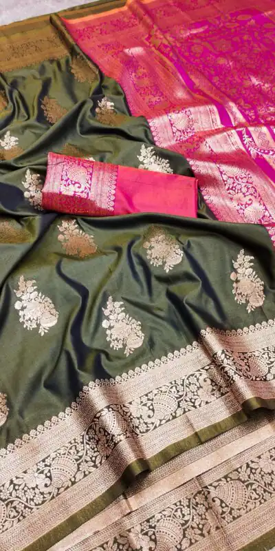 Mehendi Banarasi Silk Zari Lace Work All Over Saree | Sarees, Bollywood Sarees, Creative Sarees, Designer Sarees, Embroidered Sarees, Ethnic Saree, Modern Digital sarees, Party Wear Sarees