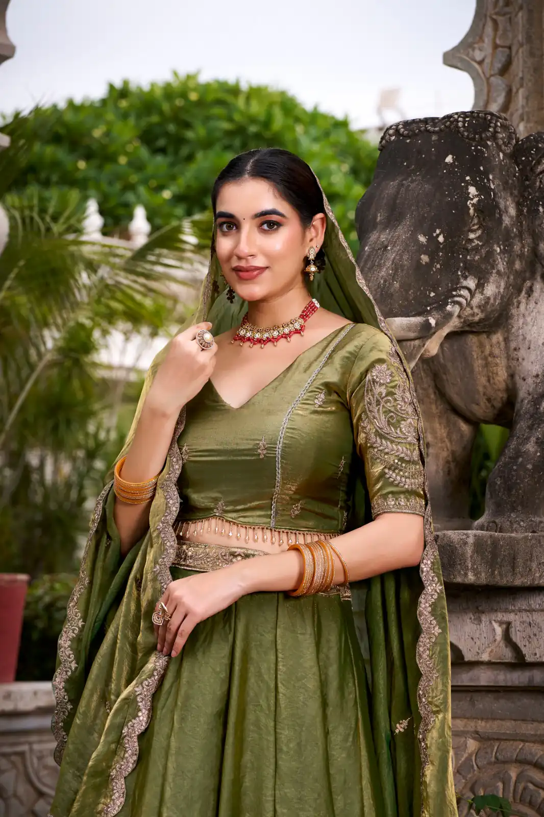 Mehendi Fendi Sequins Work Lehenga Choli | Lehenga, Bollywood Lehenga, Creative Lehenga, Designer Lehenga, Embroidered Lehenga, Party Wear Lehenga