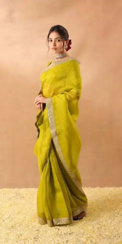 Mehendi Organza Silk With Embroidery Work Saree | Sarees, Bollywood Sarees, Creative Sarees, Designer Sarees, Embroidered Sarees, Ethnic Saree, Modern Digital sarees, Party Wear Sarees