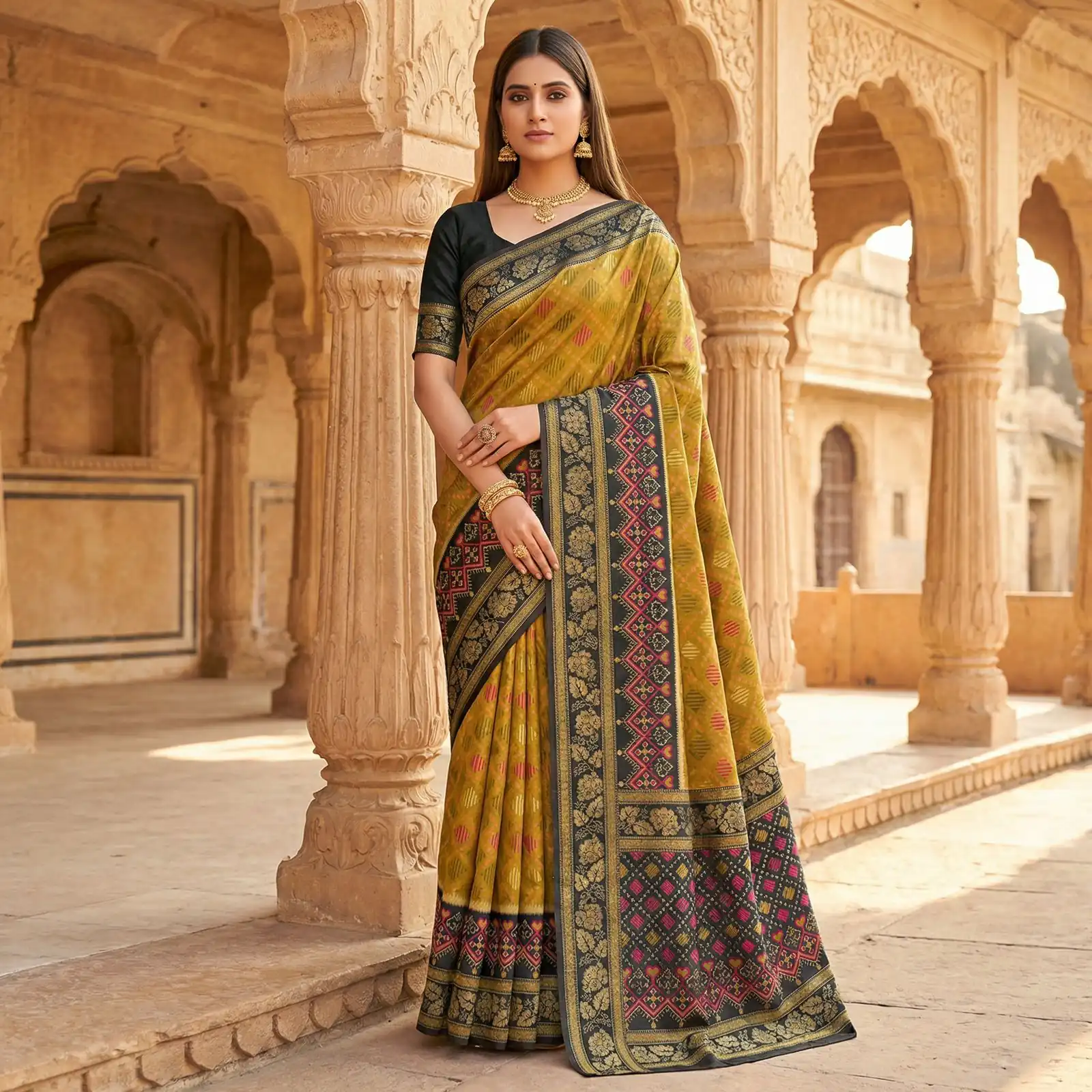 Mehendi Pochampalli Silk Lace Zari Work Saree | Sarees, Bollywood Sarees, Creative Sarees, Designer Sarees, Embroidered Sarees, Ethnic Saree, Modern Digital sarees, Party Wear Sarees