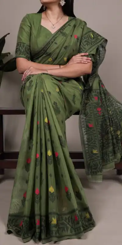 Mehendi Poly Cotton Thread Weaving Work Saree | Sarees, Bollywood Sarees, Creative Sarees, Designer Sarees, Embroidered Sarees, Ethnic Saree, Modern Digital sarees, Party Wear Sarees