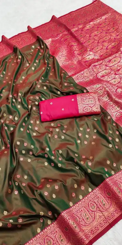 Mehendi Rich Banarasi Silk Zari Lace Work Saree | Sarees, Bollywood Sarees, Creative Sarees, Designer Sarees, Embroidered Sarees, Ethnic Saree, Modern Digital sarees, Party Wear Sarees