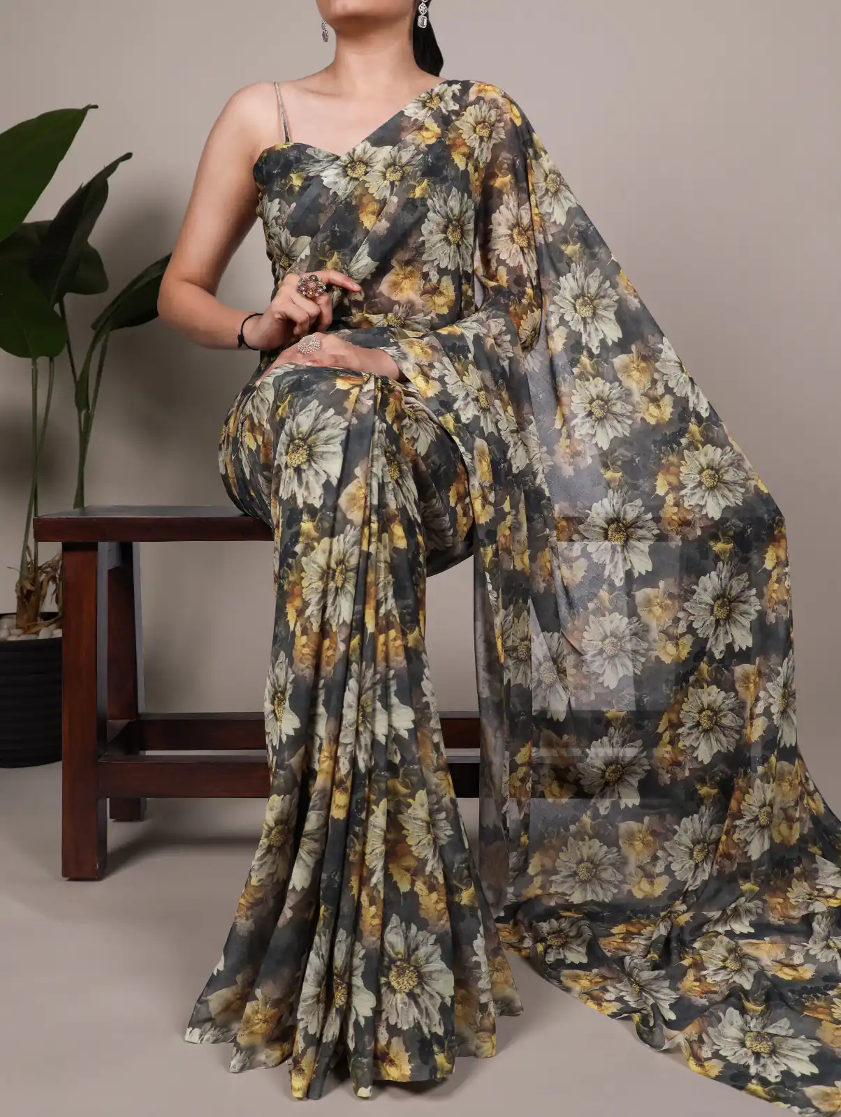 Mehendi Weightless Marbal Floral Print Saree | Sarees, Bollywood Sarees, Creative Sarees, Designer Sarees, Embroidered Sarees, Ethnic Saree, Modern Digital sarees, Party Wear Sarees