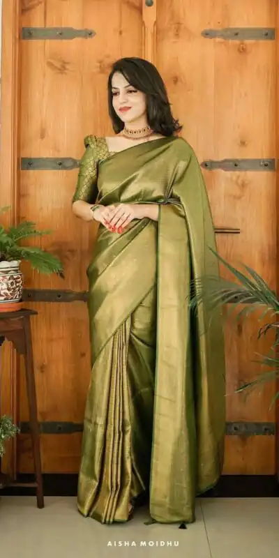 Mehndi Silk Jacquard Work On All Over Saree | Sarees, Bollywood Sarees, Creative Sarees, Designer Sarees, Embroidered Sarees, Ethnic Saree, Modern Digital sarees, Party Wear Sarees