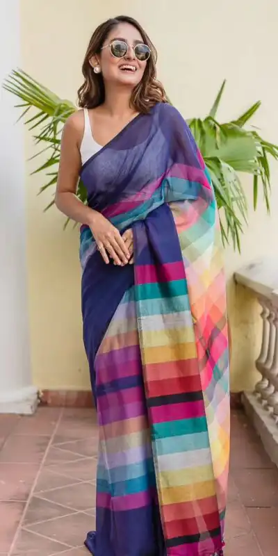Multi Soft Cotton With Digital Print Saree | Sarees, Bollywood Sarees, Creative Sarees, Designer Sarees, Embroidered Sarees, Ethnic Saree, Modern Digital sarees, Party Wear Sarees