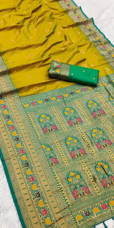 Mustard Banarasi Silk Zari Work Saree | Sarees, Bollywood Sarees, Creative Sarees, Designer Sarees, Embroidered Sarees, Ethnic Saree, Modern Digital sarees, Party Wear Sarees