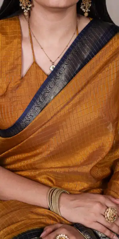 Mustard Dola Chex Zari Work Saree | Sarees, Bollywood Sarees, Creative Sarees, Designer Sarees, Embroidered Sarees, Ethnic Saree, Modern Digital sarees, Party Wear Sarees