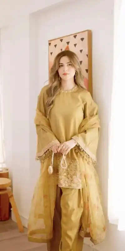 Mustard French Crep Silk With Sequence Salwar Suit | Jump Suits, Salwar suit, Casual Suits, Creative suits, Designer Suits, Palazzo Suits, Party Wear Suits, Patiala Suits, Straight Suits