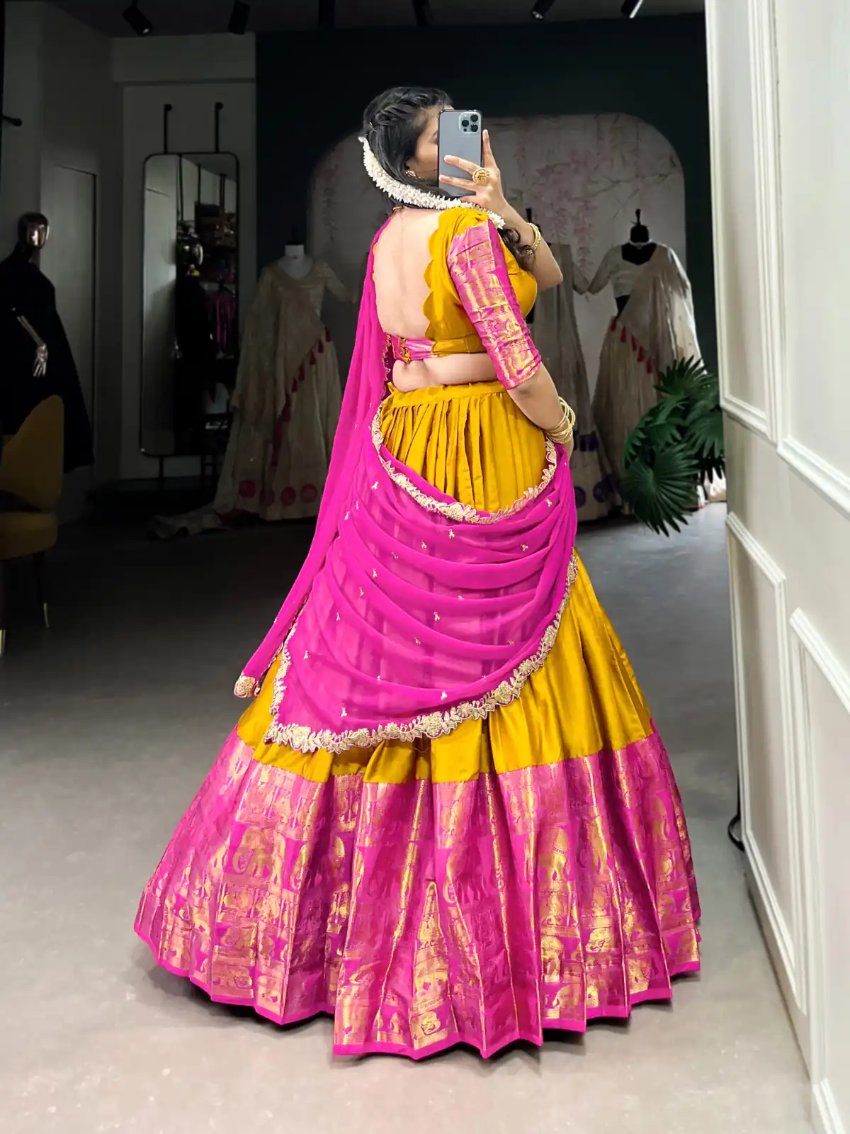 Mustard Narayan Pattu Zari Weaving Work Lehenga Choli | Lehenga, Bollywood Lehenga, Creative Lehenga, Designer Lehenga, Embroidered Lehenga, Party Wear Lehenga