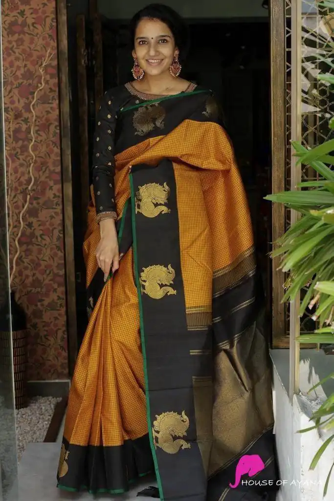Mustard Soft Lichi Silk Saree | Sarees, Bollywood Sarees, Creative Sarees, Designer Sarees, Embroidered Sarees, Ethnic Saree, Modern Digital sarees, Party Wear Sarees