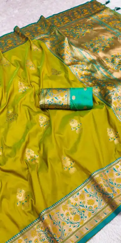 Mustered Banarasi Silk Lace Work Zari Work Saree | Sarees, Bollywood Sarees, Creative Sarees, Designer Sarees, Embroidered Sarees, Ethnic Saree, Modern Digital sarees, Party Wear Sarees