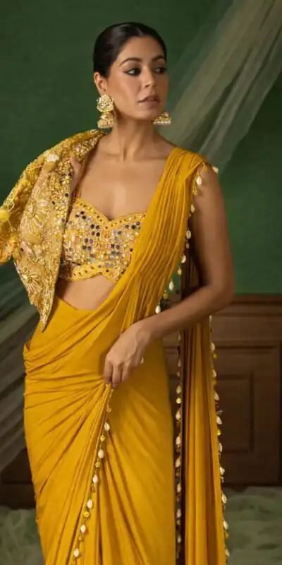 Mustered Crap Silk Embroidery Lace Work Saree | Sarees, Bollywood Sarees, Creative Sarees, Designer Sarees, Embroidered Sarees, Ethnic Saree, Modern Digital sarees, Party Wear Sarees