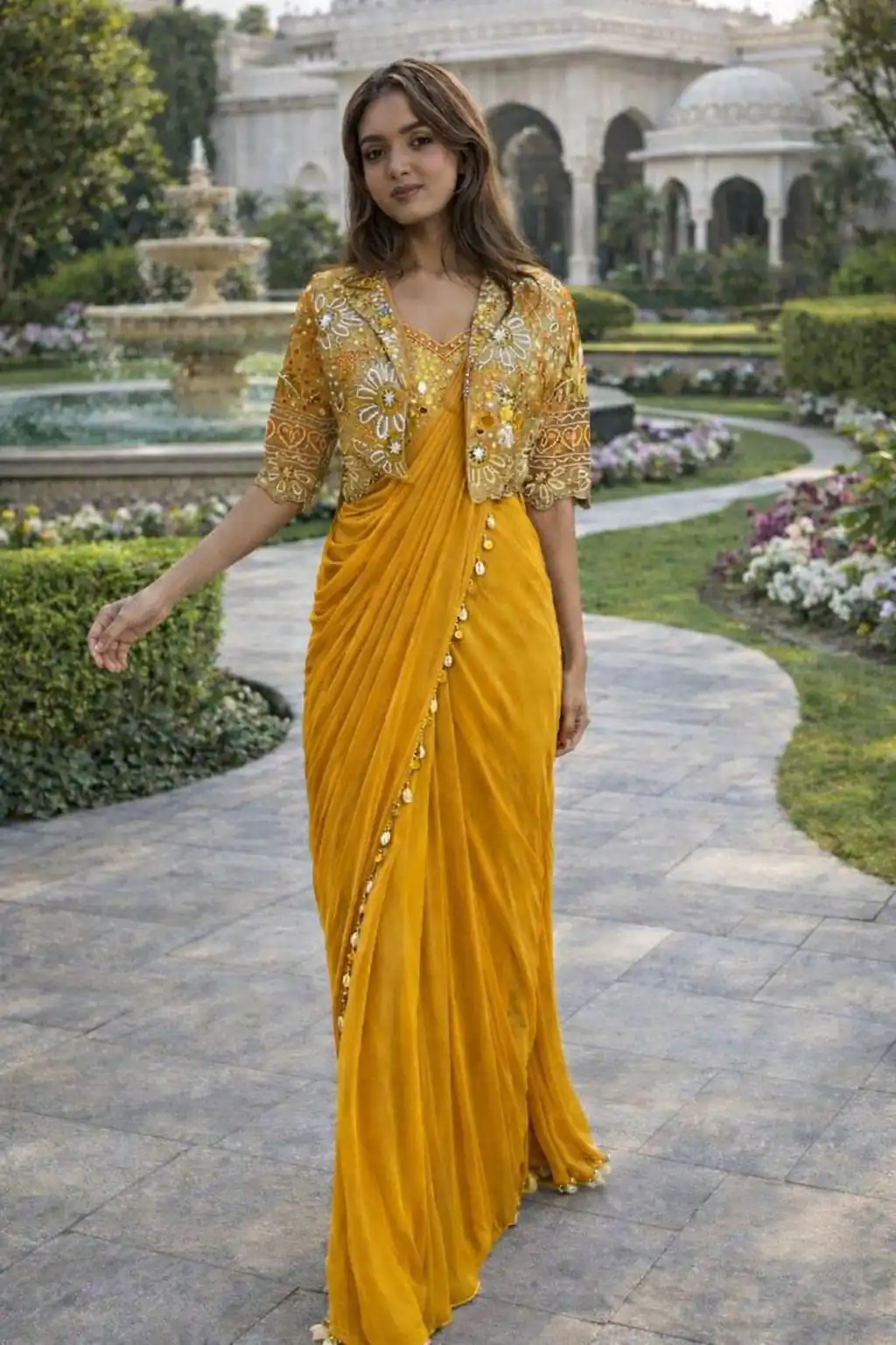 Mustered Crap Silk Embroidery Lace Work Saree | Sarees, Bollywood Sarees, Creative Sarees, Designer Sarees, Embroidered Sarees, Ethnic Saree, Modern Digital sarees, Party Wear Sarees