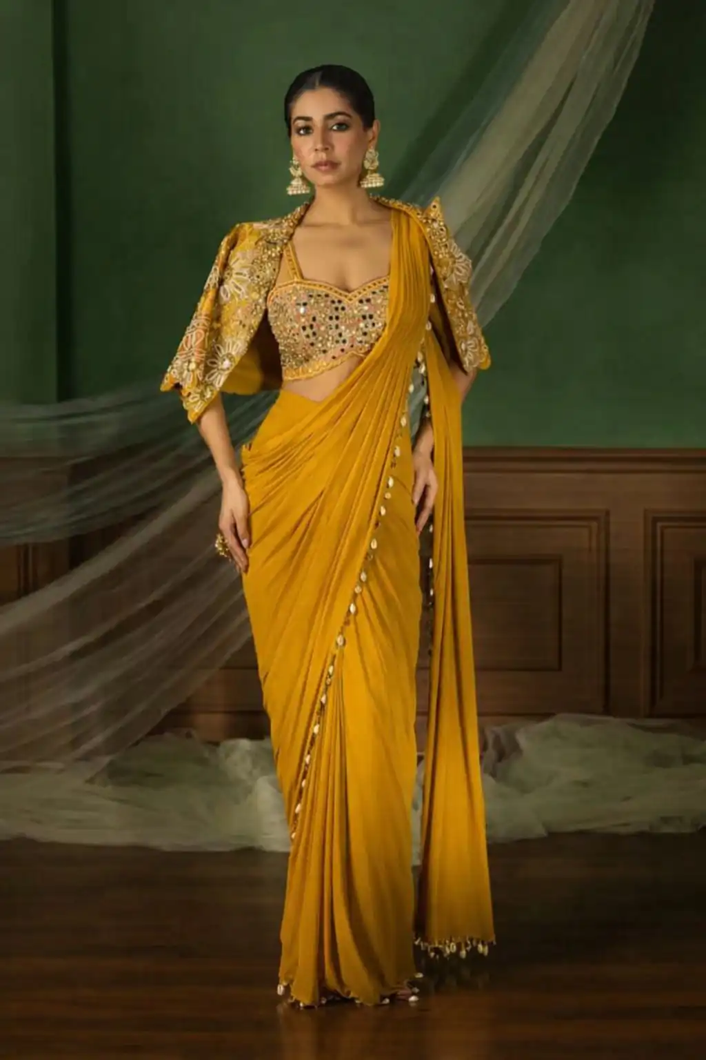Mustered Crap Silk Embroidery Lace Work Saree | Sarees, Bollywood Sarees, Creative Sarees, Designer Sarees, Embroidered Sarees, Ethnic Saree, Modern Digital sarees, Party Wear Sarees