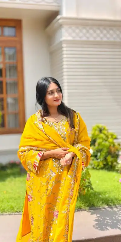 Mustered Crunchy Silk Embroidery Lace Work Salwar Suit | Jump Suits, Salwar suit, Casual Suits, Creative suits, Designer Suits, Palazzo Suits, Party Wear Suits, Patiala Suits, Straight Suits
