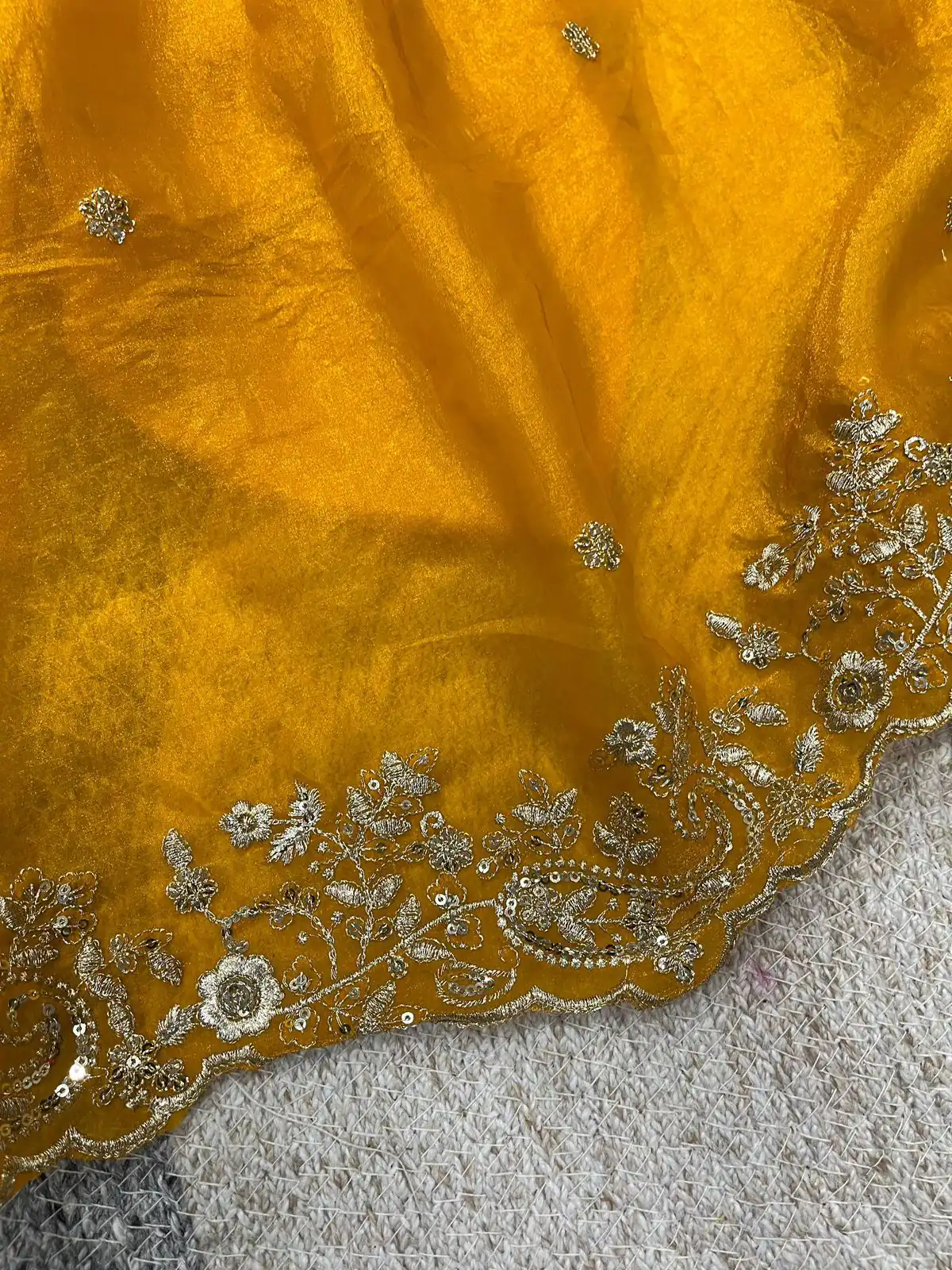 Mustered Fandy Satin Silk With Sequins Work Saree | Sarees, Bollywood Sarees, Creative Sarees, Designer Sarees, Embroidered Sarees, Ethnic Saree, Modern Digital sarees, Party Wear Sarees