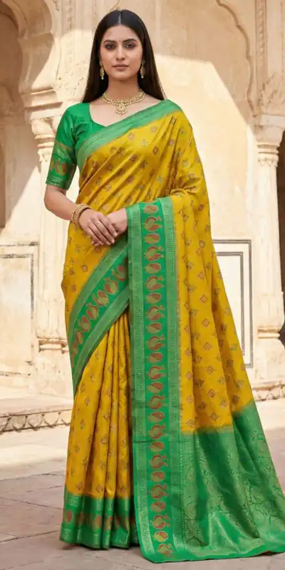 Mustered Pochampalli Silk Lace Zari Work Saree | Sarees, Bollywood Sarees, Creative Sarees, Designer Sarees, Embroidered Sarees, Ethnic Saree, Modern Digital sarees, Party Wear Sarees