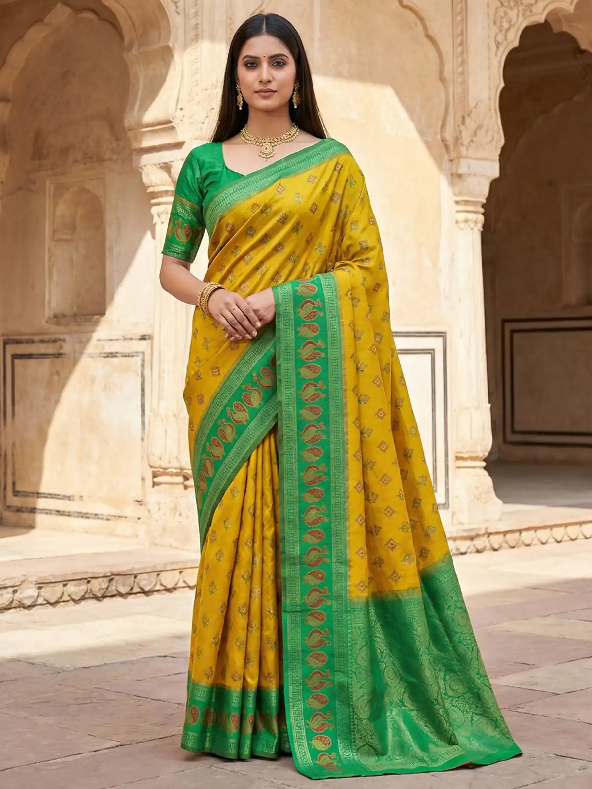 Mustered Pochampalli Silk Lace Zari Work Saree | Sarees, Bollywood Sarees, Creative Sarees, Designer Sarees, Embroidered Sarees, Ethnic Saree, Modern Digital sarees, Party Wear Sarees