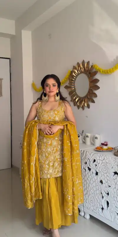 Mustered Simmer Silk With Lace Work Salwar Suit | Jump Suits, Salwar suit, Casual Suits, Creative suits, Designer Suits, Palazzo Suits, Party Wear Suits, Patiala Suits, Straight Suits