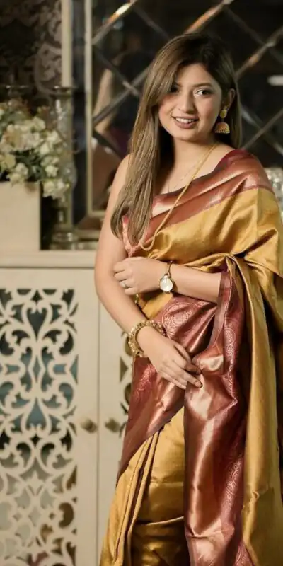 Mustered Soft Lichi Silk On All Over Saree | Sarees, Bollywood Sarees, Creative Sarees, Designer Sarees, Embroidered Sarees, Ethnic Saree, Modern Digital sarees, Party Wear Sarees