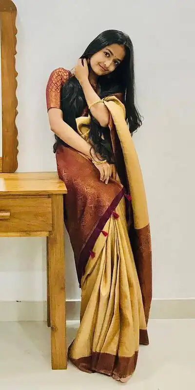 Mustered Soft Lichi Silk On All Over Saree | Sarees, Bollywood Sarees, Creative Sarees, Designer Sarees, Embroidered Sarees, Ethnic Saree, Modern Digital sarees, Party Wear Sarees