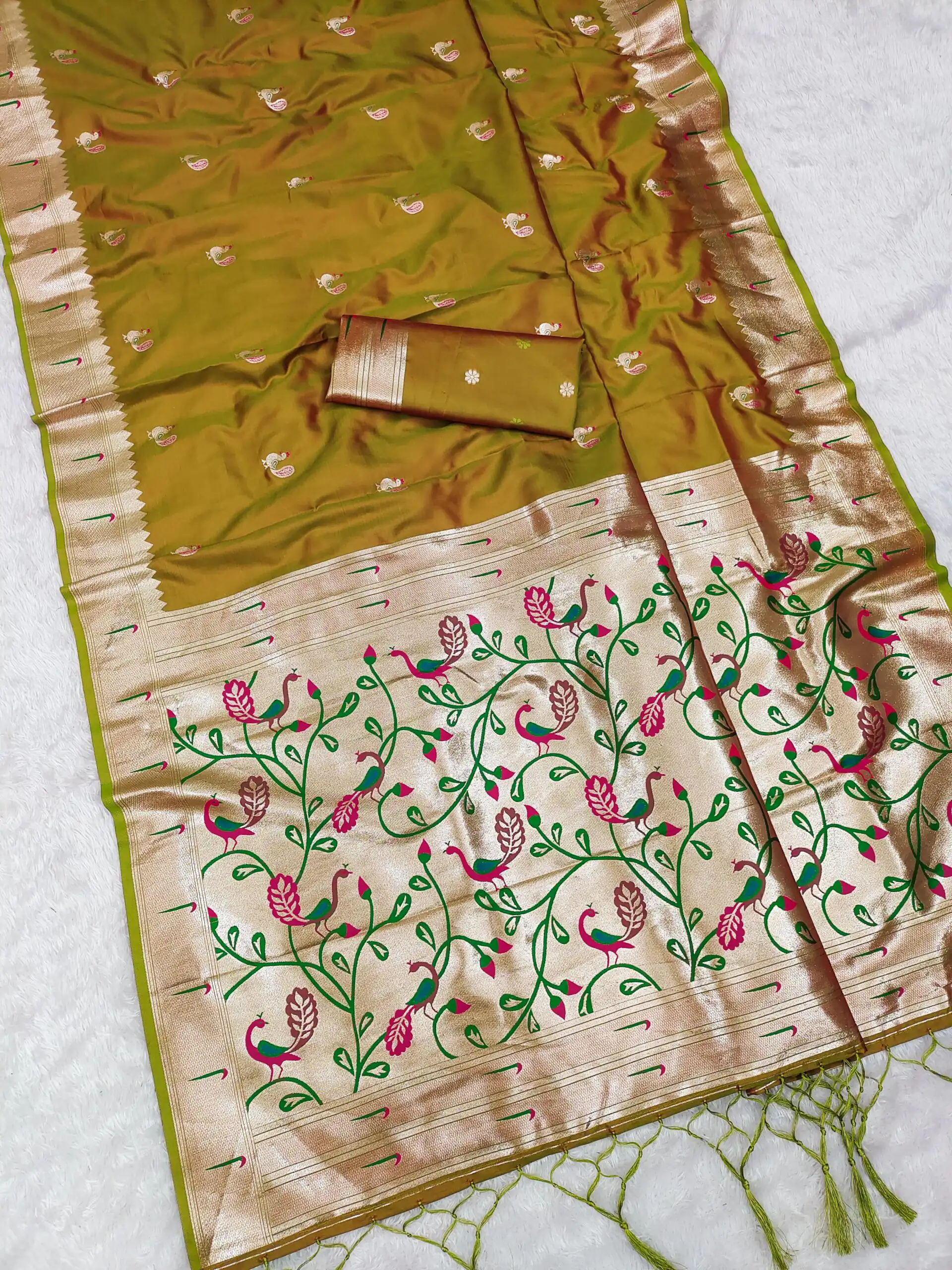 Mustered Soft Paithani Silk Lace Zari Work Saree | Sarees, Bollywood Sarees, Creative Sarees, Designer Sarees, Embroidered Sarees, Ethnic Saree, Modern Digital sarees, Party Wear Sarees
