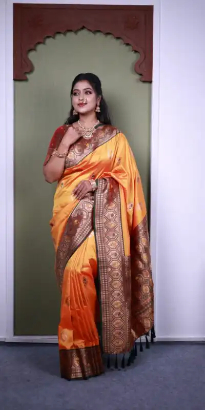 Mustered Soft Paithani Silk Zari Lace Work Saree | Sarees, Bollywood Sarees, Creative Sarees, Designer Sarees, Embroidered Sarees, Ethnic Saree, Modern Digital sarees, Party Wear Sarees