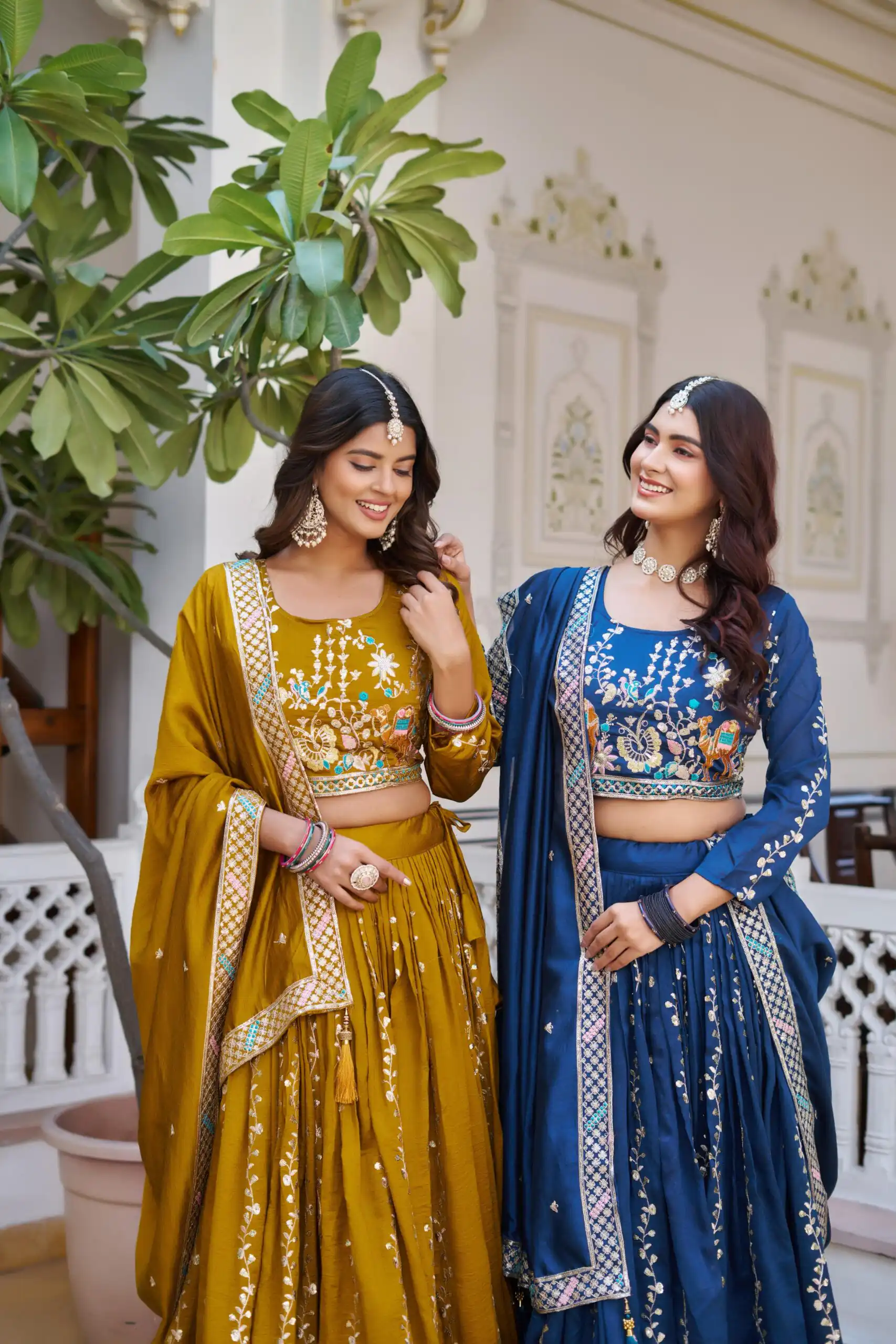 Mustered Vichitra Embroidery Work Lehenga Choli | Lehenga, Bollywood Lehenga, Creative Lehenga, Designer Lehenga, Embroidered Lehenga, Party Wear Lehenga