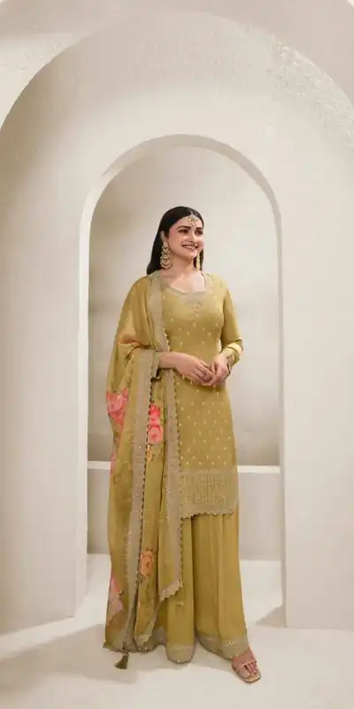 Mustered Viscose Chinon Embroidery Work Salwar Suit | Jump Suits, Salwar suit, Casual Suits, Creative suits, Designer Suits, Palazzo Suits, Party Wear Suits, Patiala Suits, Straight Suits