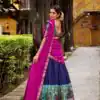 Navy Blue Aastha Silk Lace Zari Work Lehenga Choli | Lehenga, Bollywood Lehenga, Creative Lehenga, Designer Lehenga, Embroidered Lehenga, Party Wear Lehenga