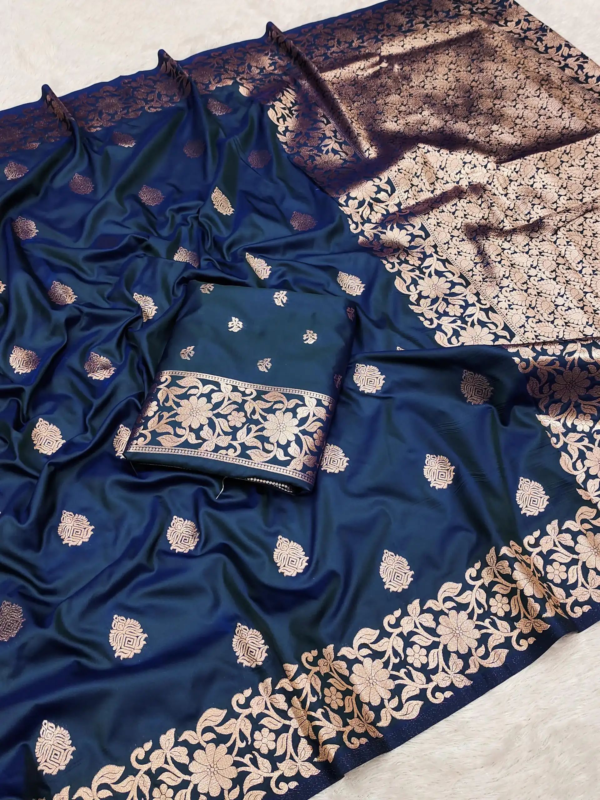 Navy Blue Banarasi Silk Lace Zari Work Saree | Sarees, Bollywood Sarees, Creative Sarees, Designer Sarees, Embroidered Sarees, Ethnic Saree, Modern Digital sarees, Party Wear Sarees