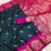 Navy Blue Banarasi Silk Weaving Lace Zari Work Saree | Sarees, Bollywood Sarees, Creative Sarees, Designer Sarees, Embroidered Sarees, Ethnic Saree, Modern Digital sarees, Party Wear Sarees