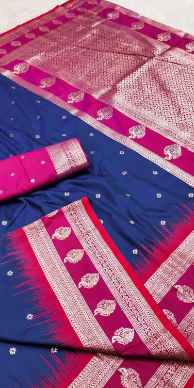 Navy Blue Banarasi Silk Zari Lace Work Saree | Sarees, Bollywood Sarees, Creative Sarees, Designer Sarees, Embroidered Sarees, Ethnic Saree, Modern Digital sarees, Party Wear Sarees