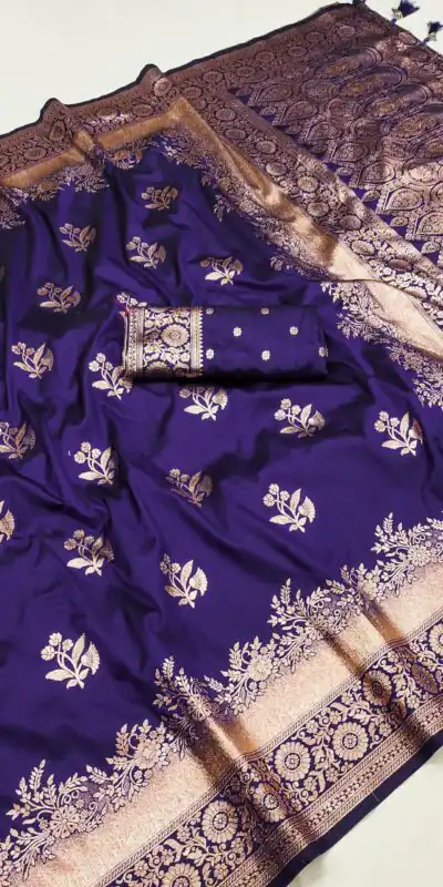 Navy Blue Banarasi Silk Zari Lace Work Saree | Sarees, Bollywood Sarees, Creative Sarees, Designer Sarees, Embroidered Sarees, Ethnic Saree, Modern Digital sarees, Party Wear Sarees