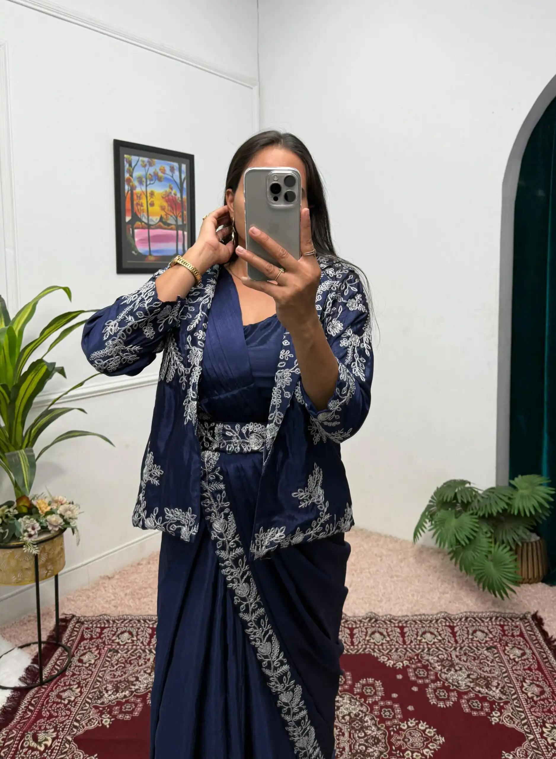 Navy Blue Chinon Embroidery Lace Work Saree | Sarees, Bollywood Sarees, Creative Sarees, Designer Sarees, Embroidered Sarees, Ethnic Saree, Modern Digital sarees, Party Wear Sarees