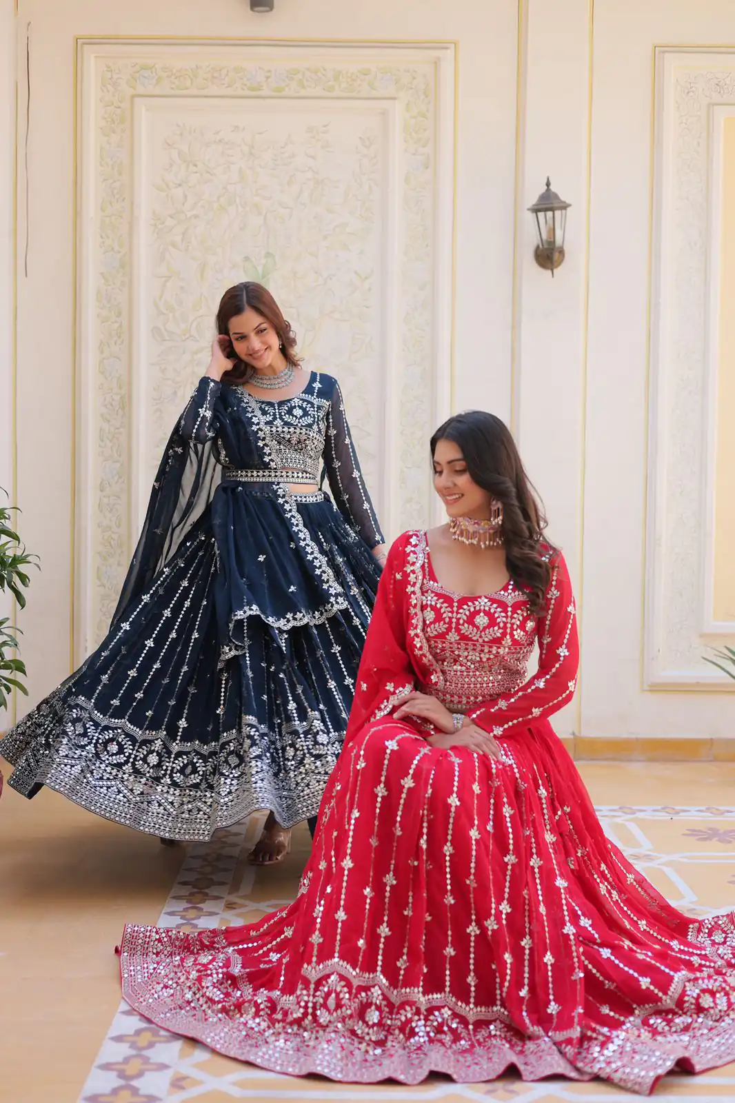 Navy Blue Fox Georgette Embroidery Work Lehenga Choli | Lehenga, Bollywood Lehenga, Creative Lehenga, Designer Lehenga, Embroidered Lehenga, Party Wear Lehenga