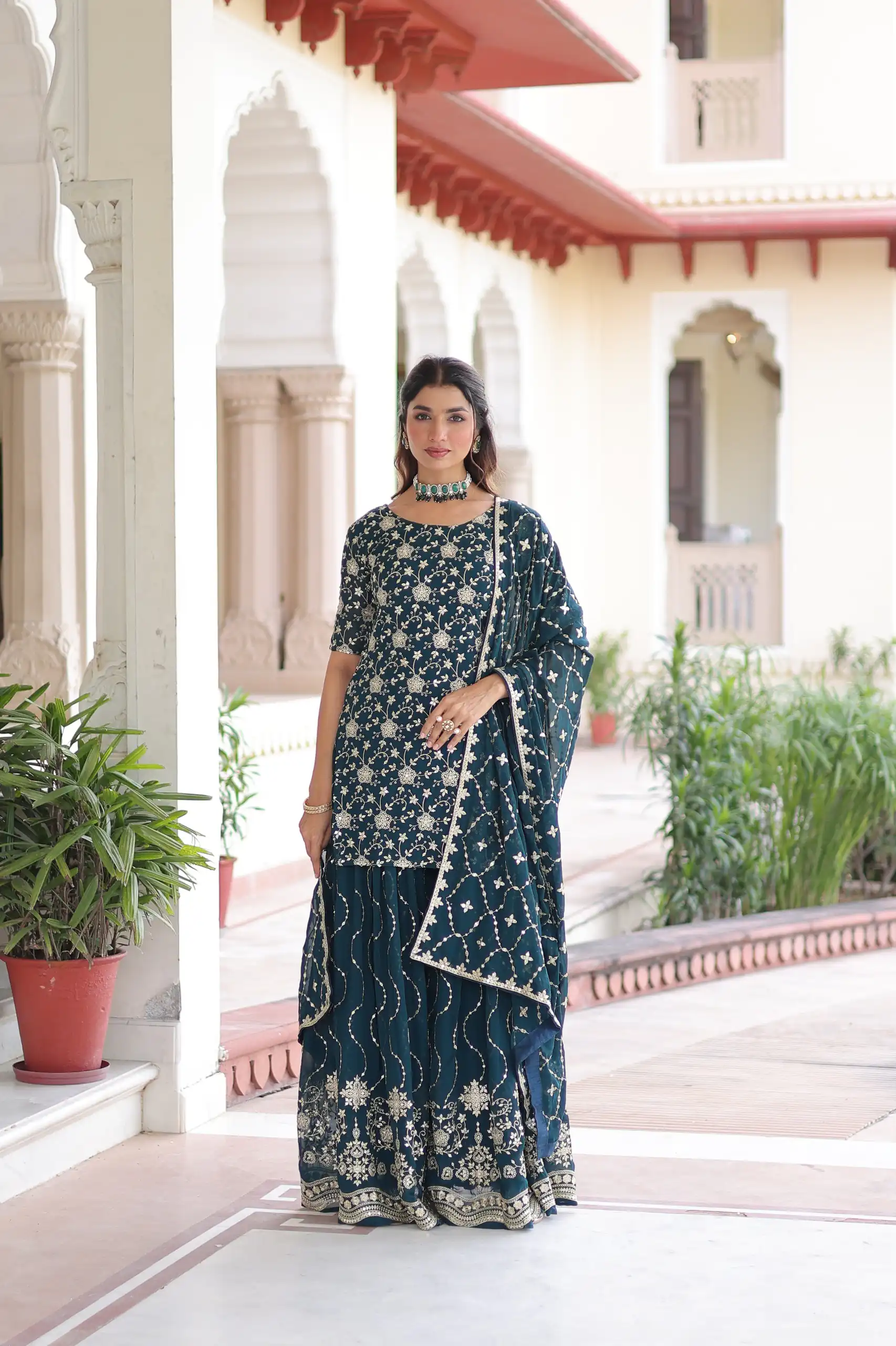 Navy Blue Georgette Embroidery Sequins Work Salwar Suit | Jump Suits, Salwar suit, Casual Suits, Creative suits, Designer Suits, Palazzo Suits, Party Wear Suits, Patiala Suits, Straight Suits