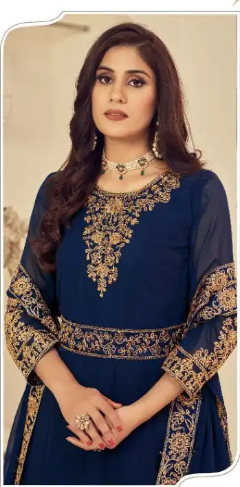 Navy Blue Georgette Stone Work Salwar Suit | Jump Suits, Salwar suit, Casual Suits, Creative suits, Designer Suits, Palazzo Suits, Party Wear Suits, Patiala Suits, Straight Suits