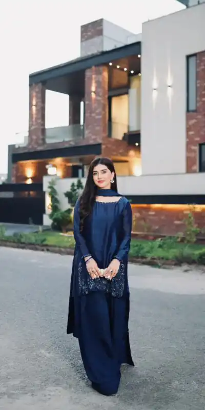 Navy Blue Natural Crep Silk Sequence Work Salwar Suit | Jump Suits, Salwar suit, Casual Suits, Creative suits, Designer Suits, Palazzo Suits, Party Wear Suits, Patiala Suits, Straight Suits