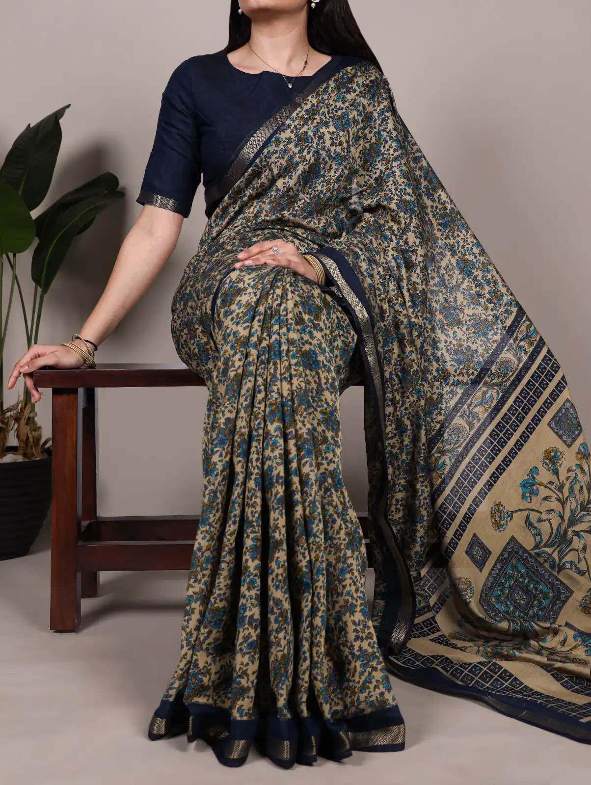 Navy Blue Polyester Viscose Chanderi Zari Work Saree | Sarees, Bollywood Sarees, Creative Sarees, Designer Sarees, Embroidered Sarees, Ethnic Saree, Modern Digital sarees, Party Wear Sarees