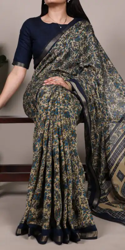 Navy Blue Polyester Viscose Chanderi Zari Work Saree | Sarees, Bollywood Sarees, Creative Sarees, Designer Sarees, Embroidered Sarees, Ethnic Saree, Modern Digital sarees, Party Wear Sarees