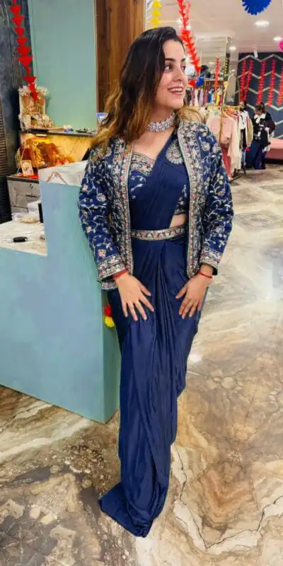 Navy Blue Rangoli Silk Embroidery Work Saree | Sarees, Bollywood Sarees, Creative Sarees, Designer Sarees, Embroidered Sarees, Ethnic Saree, Modern Digital sarees, Party Wear Sarees